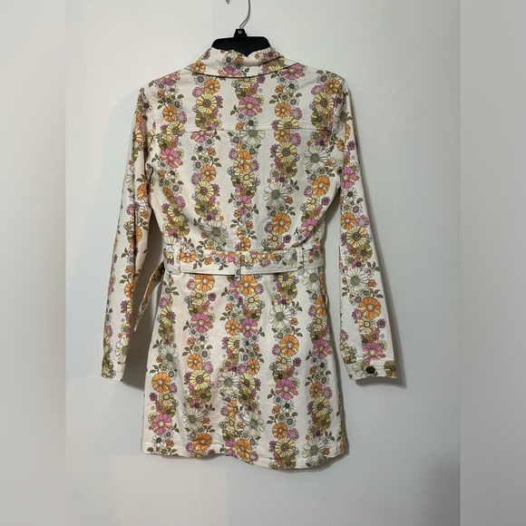 NWTs. Long sleeve floral denim mini dress! - Picture 5 of 5